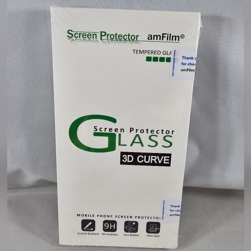 AM Film Samsung Note 8 Glass Phone Screen Protector Kit 3D Curve TechMatte